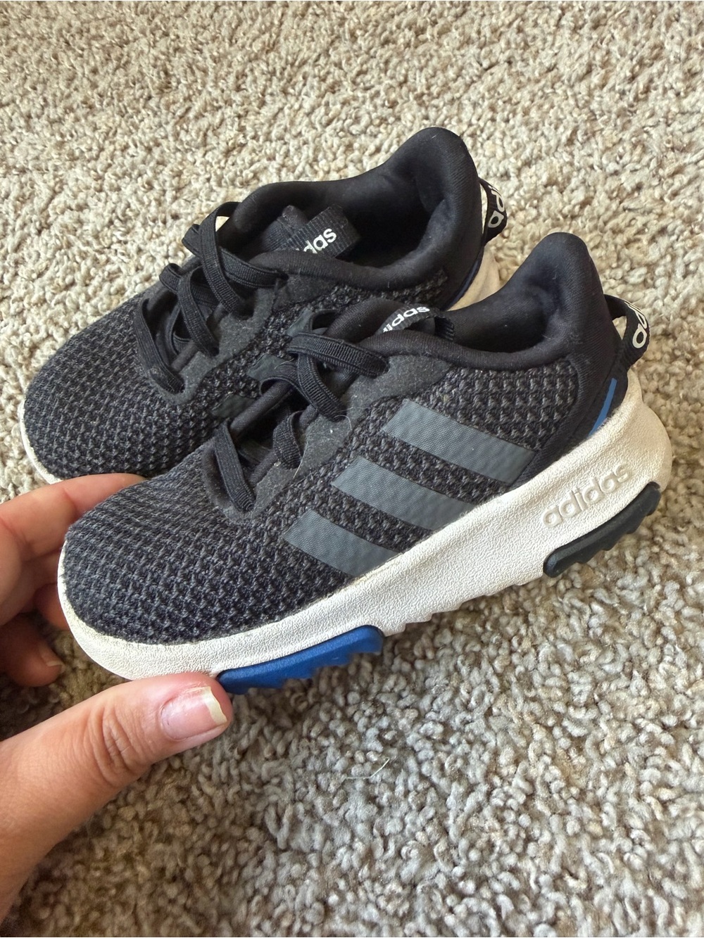 adidas Kids Black and Gray Low-Top Sneakers